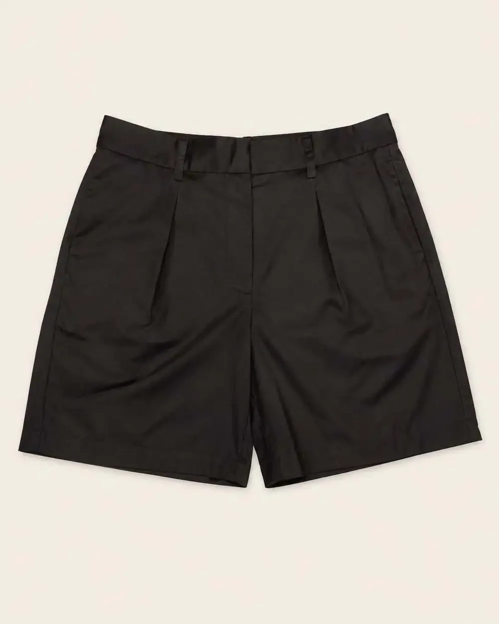 Grammar NYC Black Organic Cotton Tailored Shorts Minimalist Quiet Luxury 30